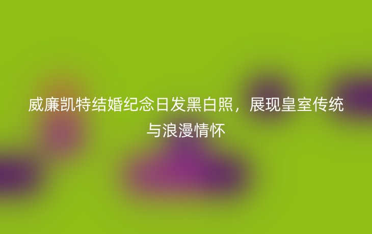 威廉凯特结婚纪念日发黑白照,展现皇室传统与浪漫情怀_现代网新闻频道